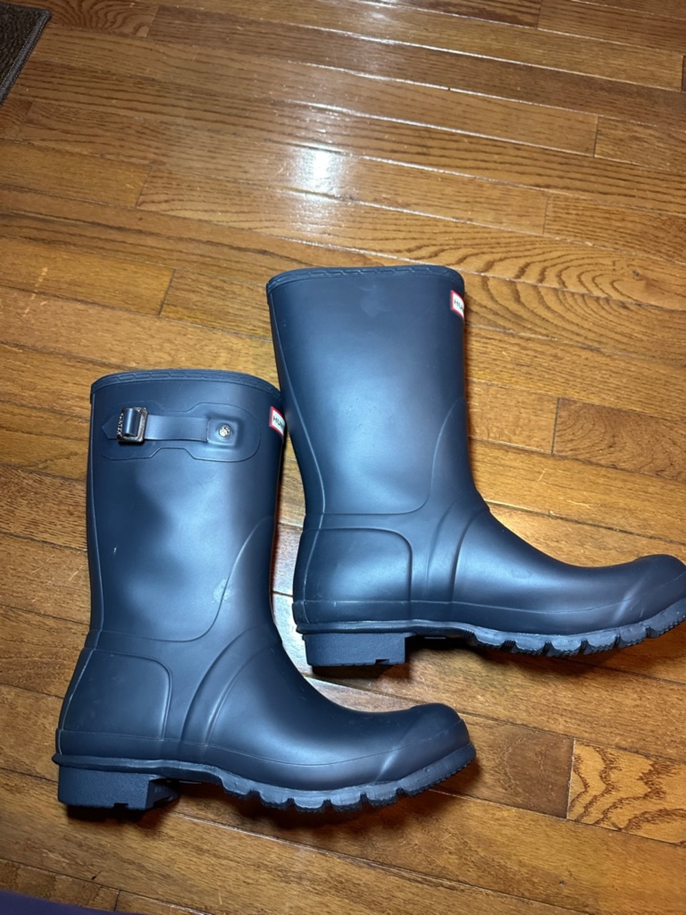 Hunter Matte Navy Original Short Rain Boots- W11 - Picture 3 of 4